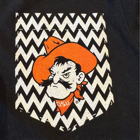 Livy Lu Womens Medium Black V Neck T-Shirt for OSU Oklahoma State University - Picture 5 of 5
